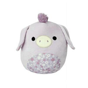 Squishmallows Official Kellytoys Plush 8 Inch Delzi the Purple Donkey Floral Bel